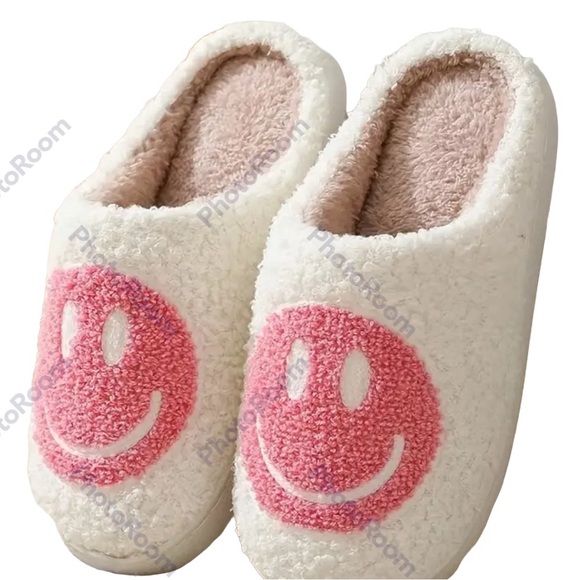 Smile motif blue slippers molded bottom NWT size 8.5-9 Fun summer gift beach - Picture 2 of 3